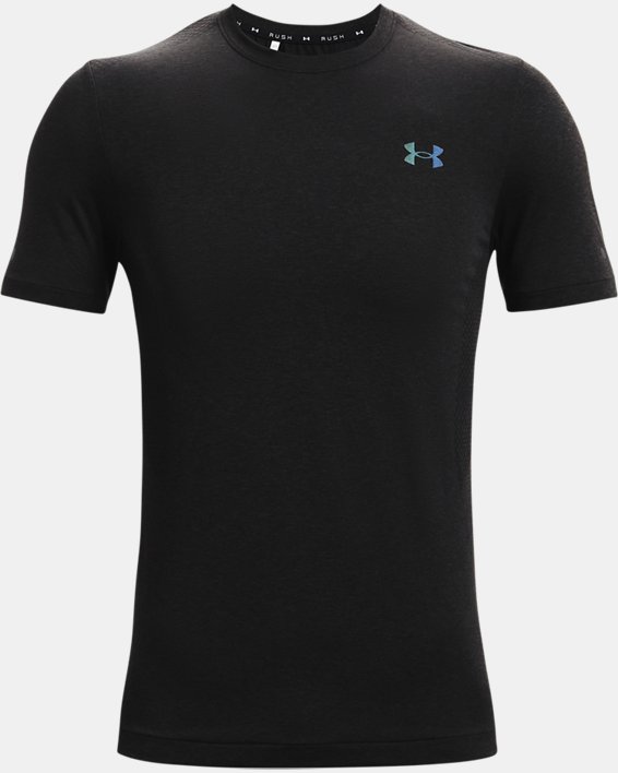 Men's UA RUSH™ Seamless Short Sleeve in Black image number 4
